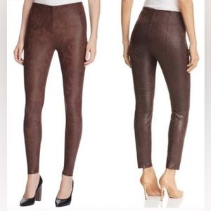Lysse Brown Faux Suede Leggings - Large